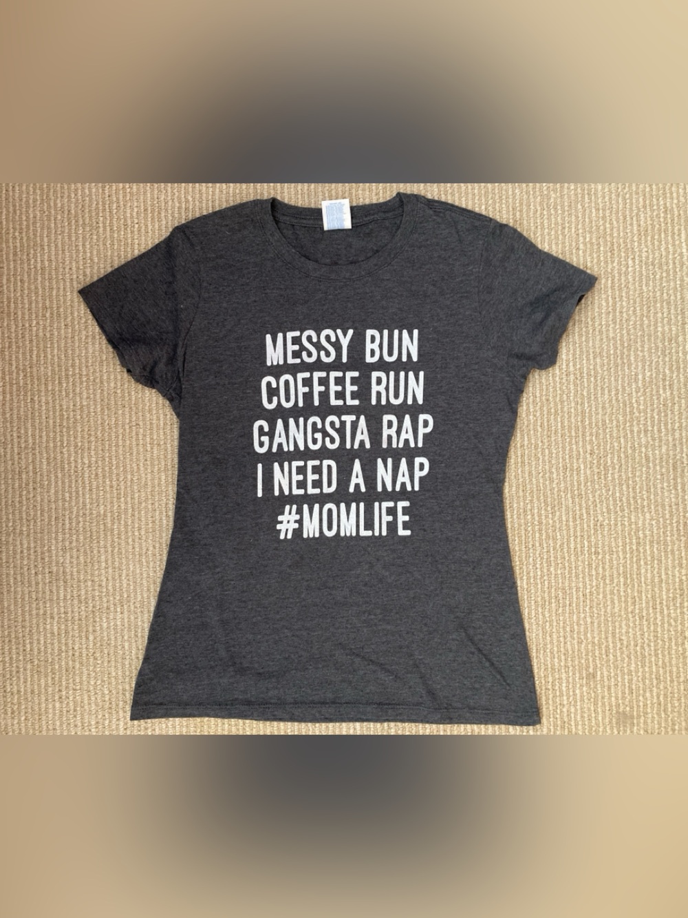 Port & Company Mom Life Messy Bun Coffee Run T-Shirt Sz S